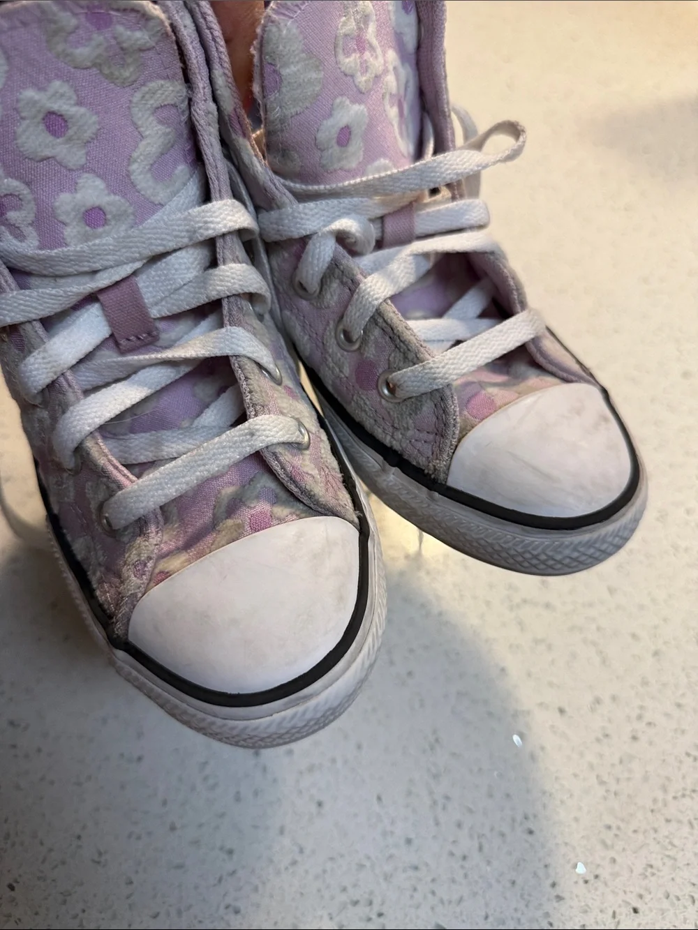 Converse High Top Sneakers - Light Purple Floral